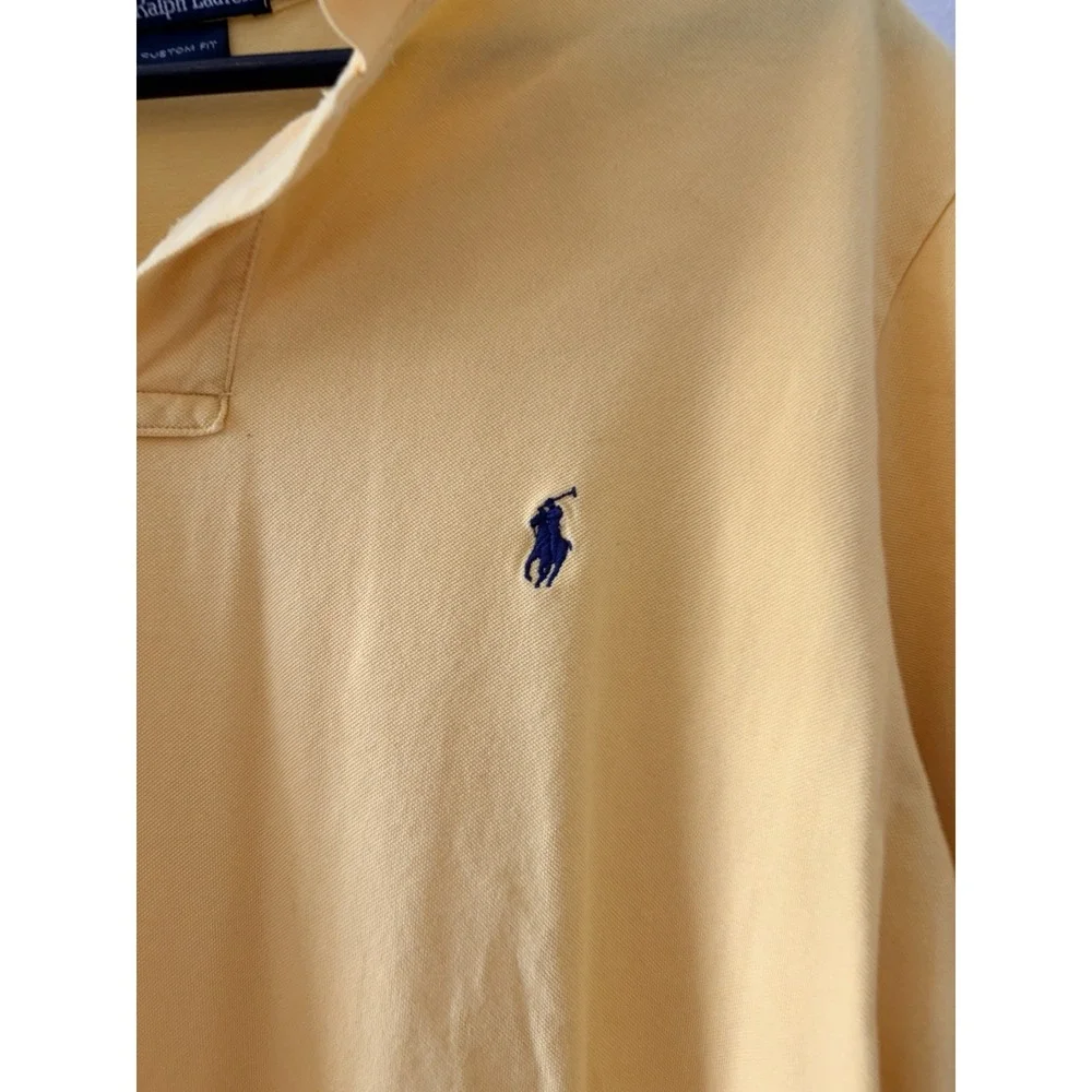 Polo Ralph Lauren Yellow Pima Cotton Custom Fit Polo Shirt Mens Size XXL